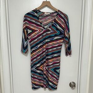 TRINA TURK | Rainbow V Neck Dress